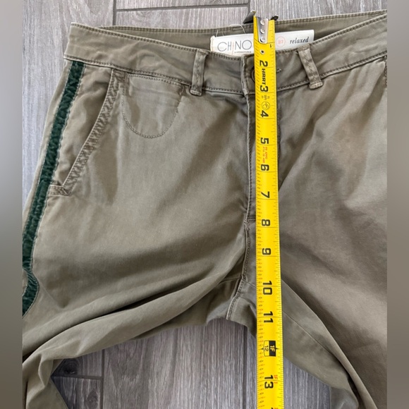 Anthropologie|Relaxed striped chino pants in olive color,size 27•••Boho style - Picture 13 of 14